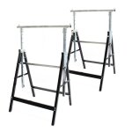 Jeu de 2 trteaux tlescopiques pliables chevalet chafaudage hauteur
