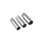 Jeu de 3 douilles a bougies 14 16 et 18 mm paroi minces laser 7295