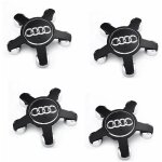 Jeu de 4 caches - moyeux 4f0601165 n roue embl�me pour enjoliveurs de 135 mm pour audi (noir)