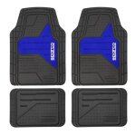 Tapis de sol - sparco - jeu de 4 - pvc - caoutchouc - universel - gris / bleu