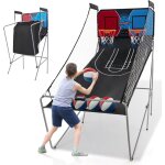 Jeu de basketball arcade pliable - goplus - 2 paniers / 4 ballons / 8 modes de jeux / capteur lectrique ...