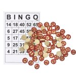 Jeu de bingo en bois vintage avec 40 cartes de numros de bingo et 75 checs jeu de socit familial ...