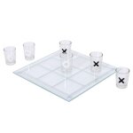 Jeu � boire tic tac toe en verre avec 9 verres shots (4 croix et 5 ronds)