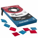 Jeu en bois 2 en 1 avec lancer de sac + tic tac toe - sacto