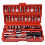 Jeu de clés à douilles 46pcs 1 / 4 clé à cliquet avec boîte à outils4 - 14mm cr - v clé à douilles embouts ... Jeu de clés à douilles 46pcs 1 / 4 clé à cliquet avec boîte à outils4 - 14mm cr - v clé à douilles embouts ...