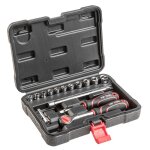 Jeu de clés à douille - top tools - 1 / 4 - 15 pièces - acier - valise en plastique Jeu de clés à douille - top tools - 1 / 4 - 15 pièces - acier - valise en plastique