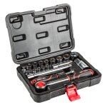 Jeu de cl�s � douille - top tools - 20 pcs - 1 / 4 et 3 / 8 - coffret en plastique - compact