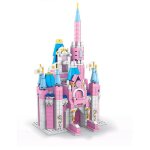 Jeu de construction 6 en 1 1000 pi�ces ch�teau princesse �ducatif amusant bleu / rose