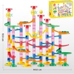 Jeu de construction - ecelen - circuit de billes - 133 pices - couleurs macaron - plastique abs