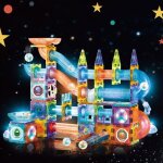 Jeu de construction magnétique 144 pièces avec led&circuit billes - jouet Éducatif stem / montessori ... Jeu de construction magnétique 144 pièces avec led&circuit billes - jouet Éducatif stem / montessori ...