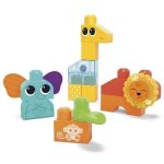 Jeu de construction safari des sens megabloks - girafe clochette lion billes et lphant oreille souple ...
