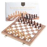 Jeu dchecs magntique chiquier magntique en bois pliant avec 2 reines suppl mentaires jeu dchecs ...