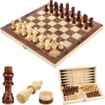 Jeu dchecs3 en 1 echecs en bois checs dames jacquetpliable portable dchiquier voyagechess board pour ...