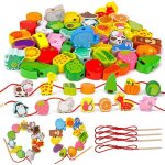 Jeu denfilage de perles en bois jouet denfilage jouet de motricit pour filles et garons jouet dapprentissage ...