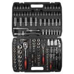 Jeu de douilles 172 pices - coffret complet avec douilles 1 / 2 3 / 8 et 1 / 4 cliquets et accessoires ...