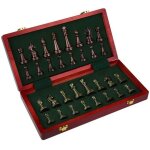 Jeu dchecs rtro cadeau jeu de voyage chiquier pliable portable en bois pices dchecs en mtal jeu ...
