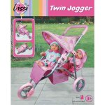 Jeux déveil poussette jumeaux lissi dolls - rose / argenté - 40x32x10 cm Jeux déveil poussette jumeaux lissi dolls - rose / argenté - 40x32x10 cm