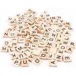 Jeu de lettres en bois - scrabble - 100 pcs - lettres noires - pour enfant de 6 ans et plus Jeu de lettres en bois - scrabble - 100 pcs - lettres noires - pour enfant de 6 ans et plus