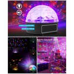 Jeu de lumi�re � leds - audio club - magic jelly dj ball - 6 leds 1w - faisceaux multicolores - modes ...