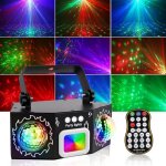Lampe de sc�ne disco - jeu de lumi�res avec 2 boules disco rgb activ�e par la musique effet stroboscopique ...