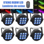 Jeux de lumiere dj - uking lumi�res de f�te 9 led rgbw avec t�l�commande - dmx pour concert bar disco ...