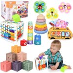 Jeux montessori b�b� �veil - zuuko - 6 en 1 - trieur de formes - jouets sensoriels - bo�te � mouchoirs ...