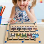Jeu montessori magntique ? jouet labyrinthe en bois pour motricit fine et apprentissage des couleurs ...
