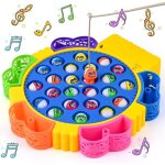 Jeu de p�che �lectrique pour enfants 2 - 4 ans 24 poissons et 4 cannes jouet montessori musical
