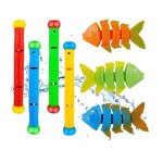 Jeux piscine enfantjouets de plongejouet de natation pour piscine? 4pcs btons de plonge et 3pcs jouets ...