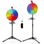 Jeu de plateau goplus - 40cm roulette � prix rotative - roue de fortune hauteur r�glable - marqueur effa�able ...