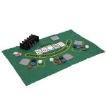 Jeu de poker avec tapis et 200 jetons - flush