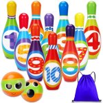 Jeu de quilles pour enfants 10 quilles en mousse 2 boules de bowling et sac de rangement cadeau danniversaire ...