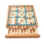 Jeu de sudoku en bois avec tiroir - jeu de sudoku mathmatiques - jouet de bureau