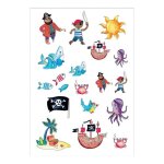 Tatouages �ph�m�res - ptit clown - flibustiers au foulard rouge - pirates - multicolore - faciles � appliquer ...