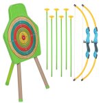 Jeu de tir  larc pour enfant - errolves - vert - 2 arcs 6 flches et 1 cible - 66 * 35 cm