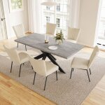 Jiexi ensembles de salle � manger pour 4 � 6 personnes table � rallonges (table 130 - 170 cm + 6 chaises ...