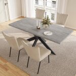 Jiexi ensembles de salle � manger pour 4 � 6 personnes table � rallonges (table 130 - 170 cm + 4 chaises ...