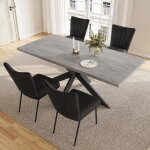 Jiexi ensembles de salle � manger pour 4 � 6 personnes table � rallonges (table 130 - 170 cm + 4 chaises ...