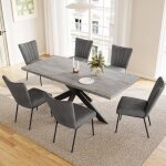 Jiexi ensembles de salle � manger pour 4 � 6 personnes table � rallonges (table 130 - 170 cm + 6 chaises ...