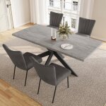 Jiexi ensembles de salle � manger pour 4 � 6 personnes table � rallonges (table 130 - 170 cm + 4 chaises ...