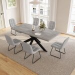 Jiexi ensembles de salle � manger pour 4 � 6 personnes table � rallonges (table 130 - 170 cm + 6 chaises ...