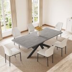 Jiexi ensembles de salle � manger pour 4 � 6 personnes table � rallonges avec chaises (table 130 - 170 ...