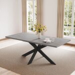 Jiexi ensembles de salle � manger pour 4 � 6 personnes table � rallonges table moderne en bois mdf gris ...