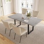 Jiexi ensemble table � manger avec 4 chaises table de salle � manger extensible (table 130 - 170 cm + ...