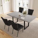 Jiexi ensemble table � manger avec 4 chaises table de salle � manger extensible (table 130 - 170 cm + ...