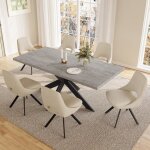 Jiexi table � rallonges avec chaises ensemble de salle � manger pour 4 - 6 personnes (table 130 - 170 ...