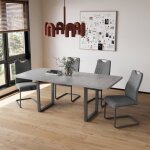 Jiexi table de salle � manger extensible ensemble de salle � manger avec 4 chaises (table 130 - 170 cm ...