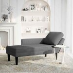 Chez jili * chaise longue - ruigou - fauteuil long de repos avec coussin gris fonc tissu en velours ...