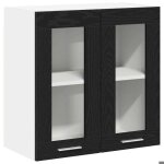 Chez jili * meuble / armoire / element pour cuisine - ruigou - buffet en verre suspendu en ch�ne noir ...