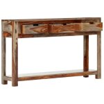 Jills - console meuble - charge 20 kg - table console - vidaxl - avec 3 tiroirs 120x30x75cm - bois massif ...